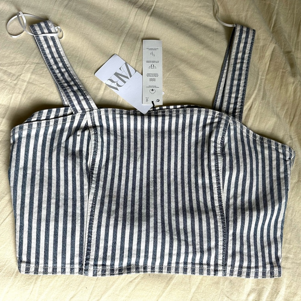NWT Zara Denim Crop Top